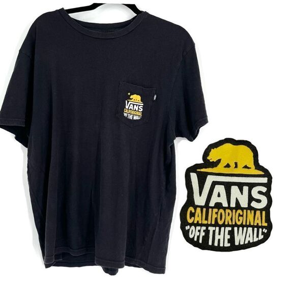 Vans Men’s Califoriginal Off the Wall Black T Shirt Bear Large cotton - Picture 1 of 7